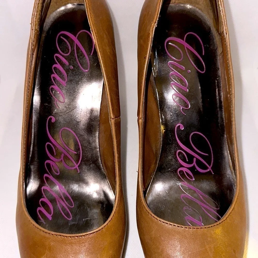 Ciao Bella Tan Leather Platform Heels Size 8.5 - EUC